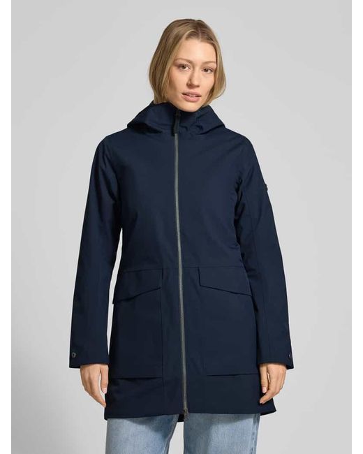 Didriksons Blue Regular Fit Parka mit Logo-Applikation Modell 'Folka'