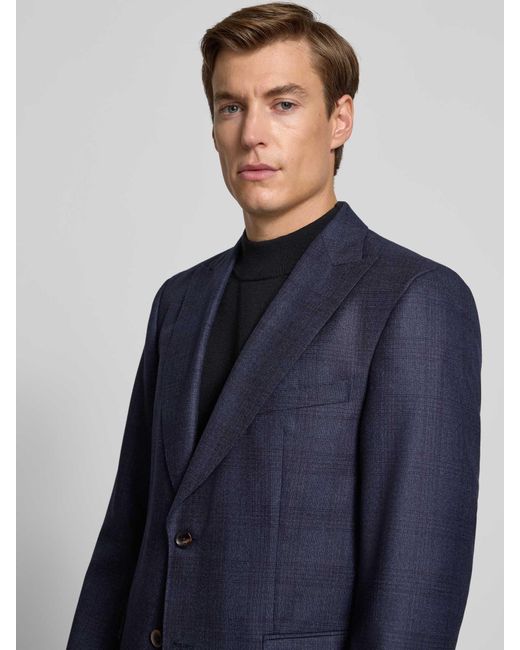 Carl Gross Regular Fit 2-Knoops Colbert Van Scheerwol, Model 'Tilano' in het Blue voor heren
