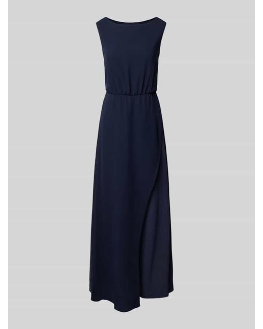 Vera Mont Blue Abendkleid mit U-Boot-Ausschnitt