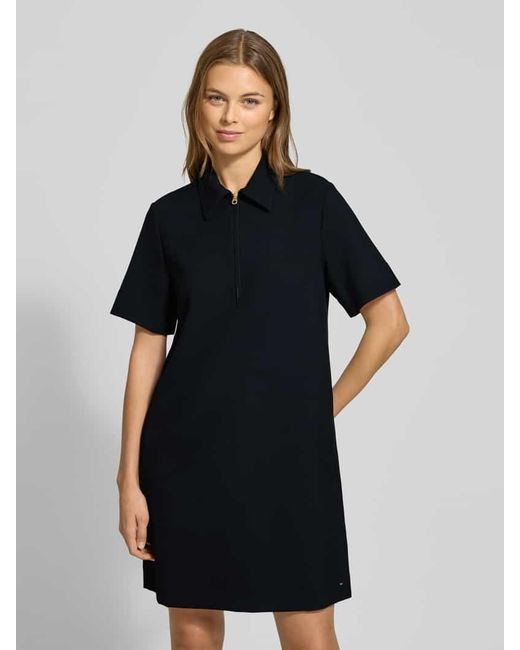 Tommy Hilfiger Black Regular Fit Businesskleid mit kurzem Reißverschluss Modell 'PUNTO KNEE'