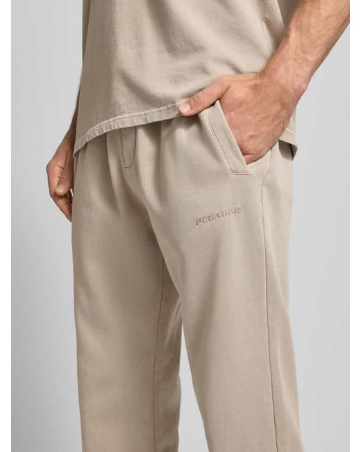 PEGADOR Sweathose mit elastischem Bund in Natural für Herren