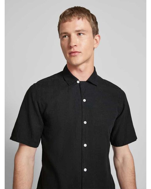 Only & Sons Freizeithemd mit Reverskragen Modell 'CAIDEN' in Black für Herren