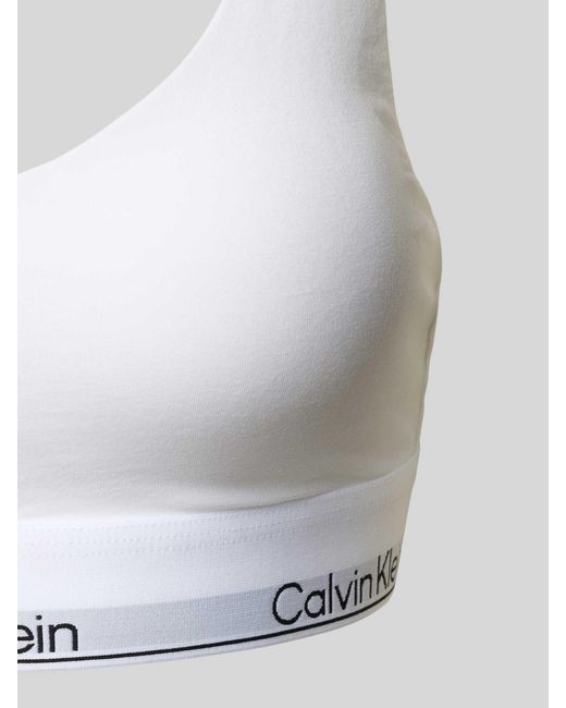 Calvin Klein Bralette Met Logostitching in het White