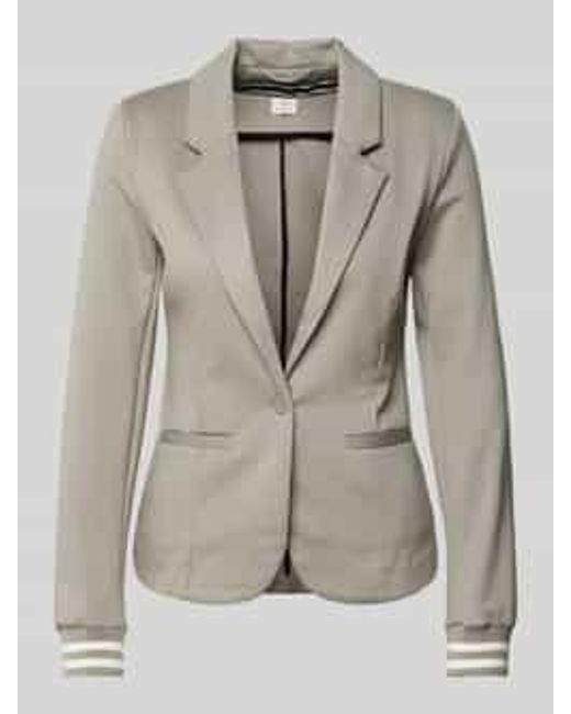 Kaffe Blazer Met Strookzakken En Viscose in het Gray