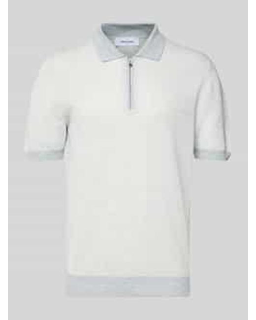 Gran Sasso Regular Fit Poloshirt Met Ritssluiting in het White voor heren