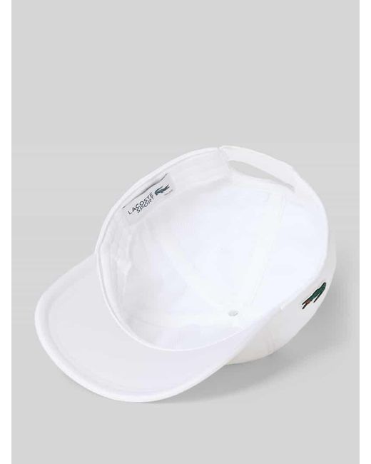 Lacoste White Basecap mit Logo-Applikation