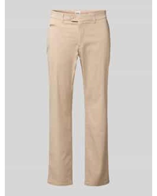 Brax Regular Fit Chino Met Paspelzak in het Natural voor heren