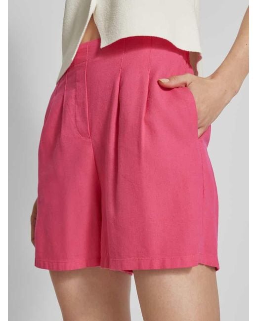 Vero Moda Pink High Waist Shorts aus Viskose-Leinen-Mix