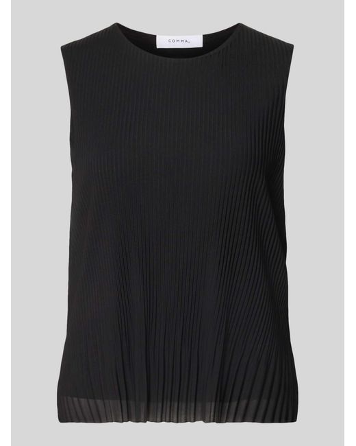 Comma, Blouses Korte Mouw in het Black