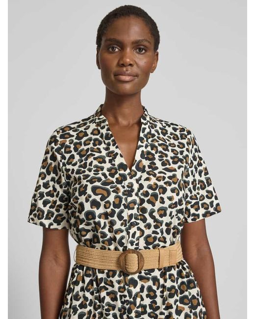 ROBE LÉGÈRE Multicolor Knielanges Kleid mit Taillengürtel