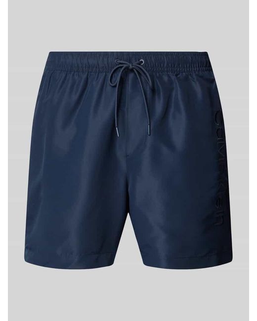 Calvin Klein Badehose mit Label-Stitching in Blue für Herren