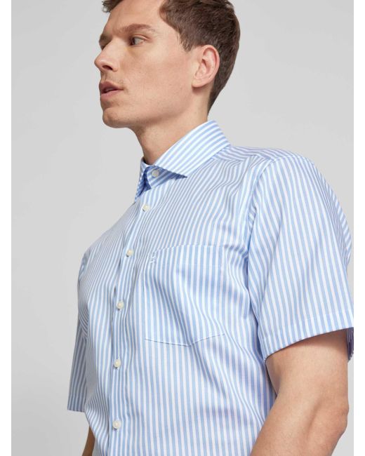 Olymp Modern Fit Zakelijk Overhemd Met Kentkraag in het Blue voor heren