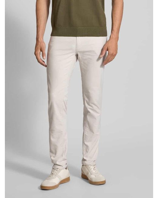 Brax Slim Fit Hose im 5-Pocket-Design Modell 'CHUCK' in White für Herren