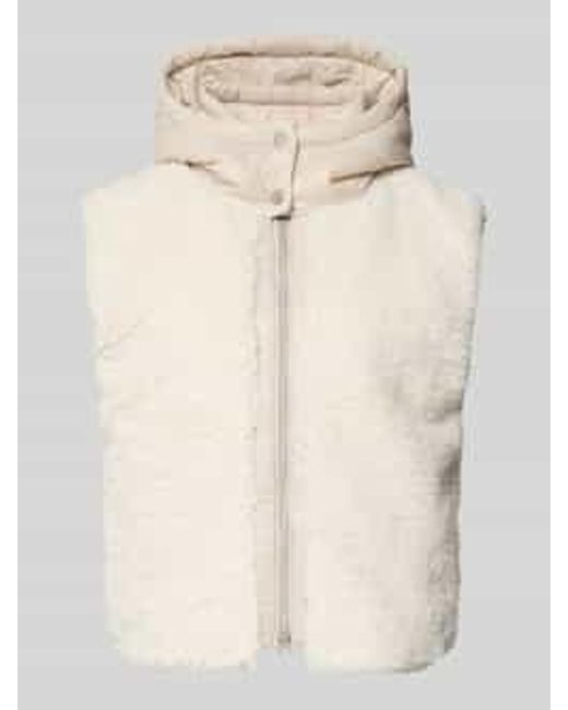 Frieda & Freddies Regular Fit Gilet Met Teddybont, Model 'Yetibabe' in het Natural