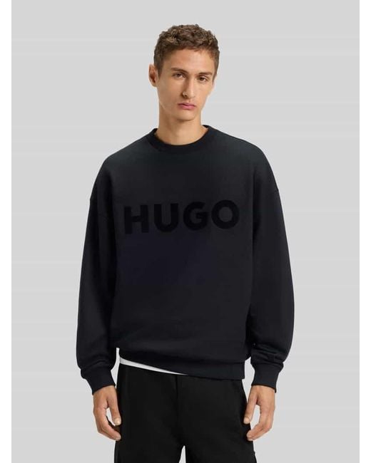 HUGO Comfort Fit Sweatshirt aus reiner Baumwolle Modell 'DINEX' in Black für Herren