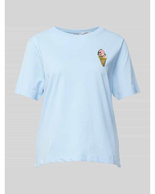 Essentiel Antwerp Blue T-Shirt Mit Motiv-Patch Modell 'Hicecream'