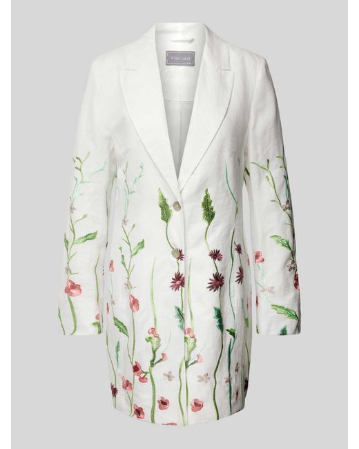 White Label Blazer mit floralen Stitchings in White für Herren