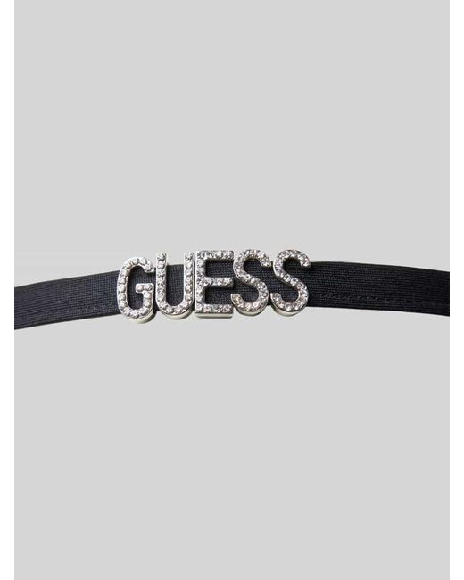 Guess Blue Bikini-Hose Mit Label-Applikation Modell 'Brazilian'