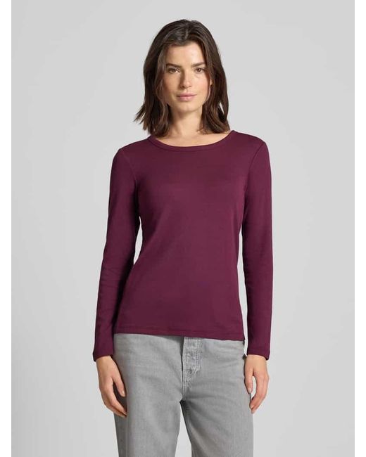 Tom Tailor Purple Regular Fit Langarmshirt aus Baumwoll-Mix