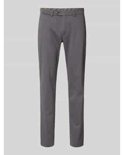 Bugatti Regular Fit Broek Met Knoop- En Ritssluiting in het Gray voor heren