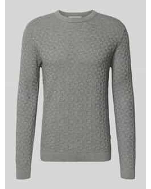 Only & Sons Regular Fit Gebreide Pullover Met Structuurmotief, Model 'Kalle' in het Gray voor heren