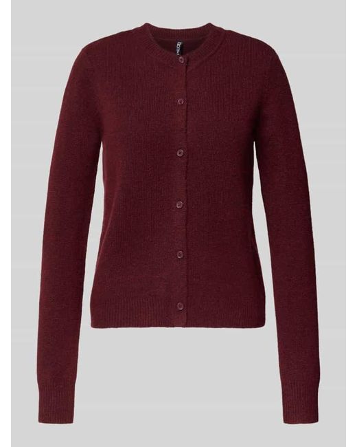Pieces Red Regular Fit Strickjacke mit Woll-Anteil Modell 'MALOU'