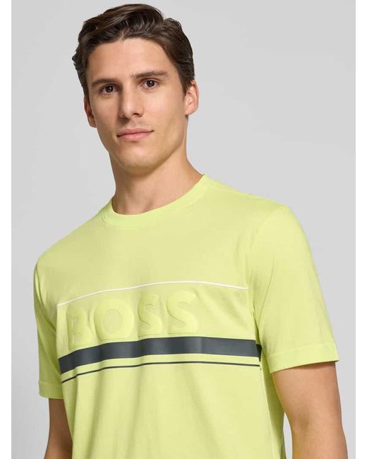 Boss Regular Fit T-Shirt aus reiner Baumwolle Modell 'ICONIC ZONE' in Yellow für Herren