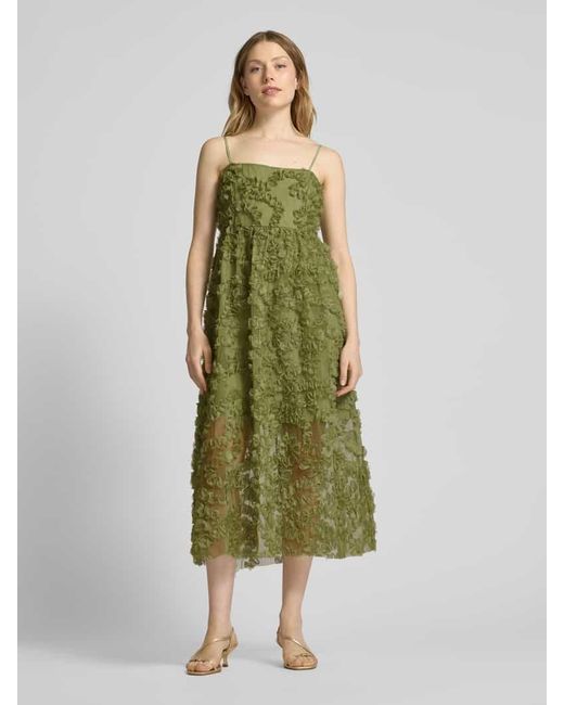 Vila Green Knielanges Kleid Mit Strukturmuster Modell 'Leonora'