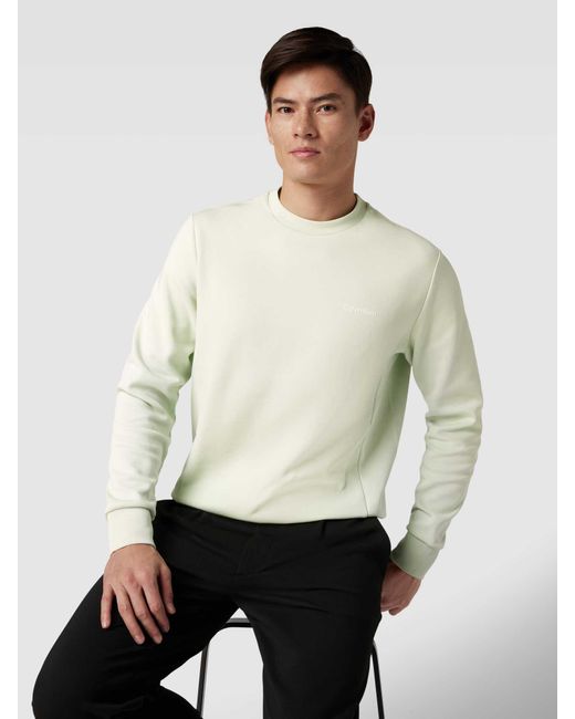 Calvin Klein Sweatshirt Met Labelprint in het Natural voor heren