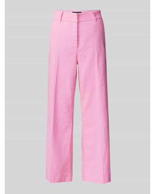 Cambio Pink Regular Fit Leinenhose mit Bügelfalten Modell 'CALIFORNIA'
