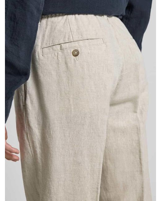 SELECTED Regular Fit Leinenhose mit Bügelfalten Modell 'LEROY' in Natural für Herren
