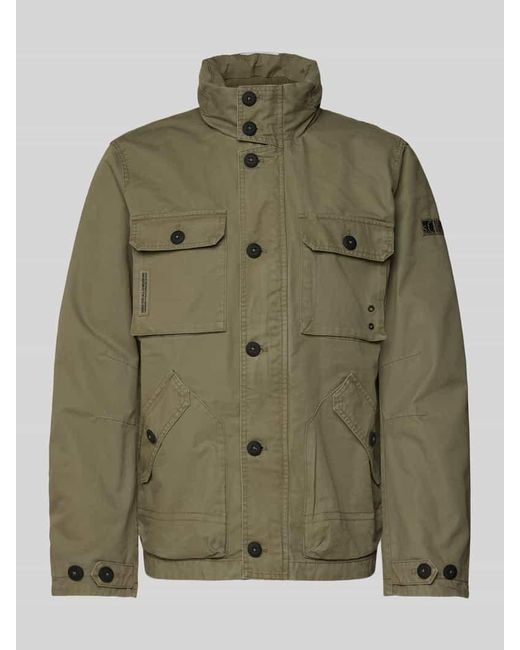 S.oliver Regular Fit Bomberjacke Im Utility Style Mit Kapuze Im Kragen in Green für Herren