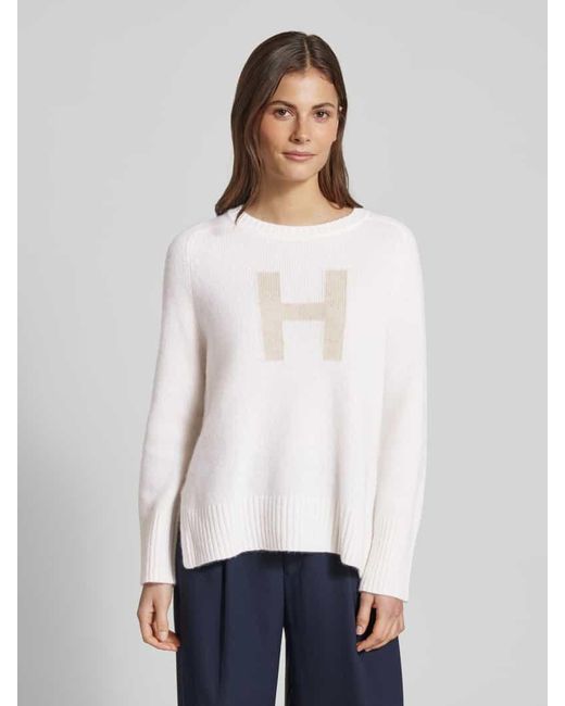 Hemisphere White Strickpullover aus Kaschmir-Baumwoll-Mix