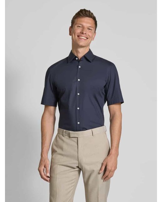 Boss Regular Fit Business-Hemd mit 1/2-Arm Modell 'Joe' in Blue für Herren