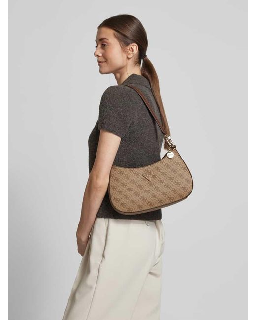Guess Natural Handtasche mit Label-Applikation Modell 'NOELLE'