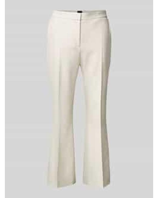Boss Regular Fit Stoffen Broek Met Persplooien, Model 'Timasa' in het White
