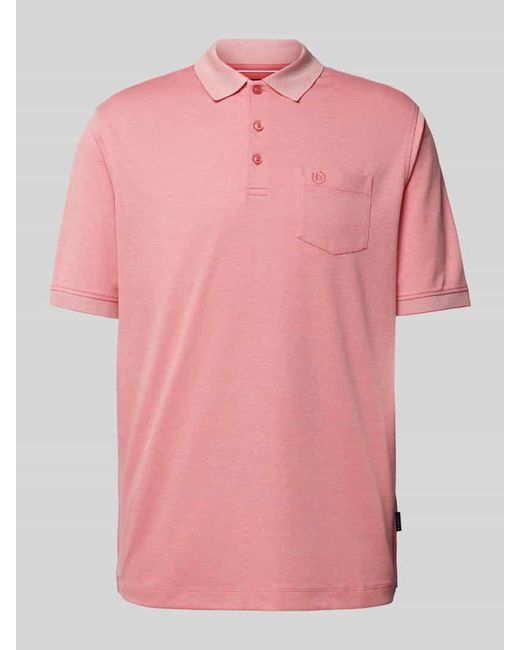 Bugatti Regular Fit Poloshirt mit Brusttasche in Pink für Herren