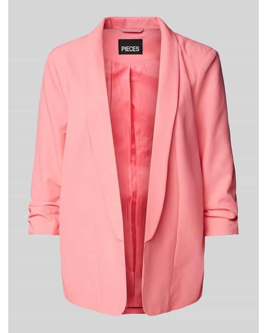 Pieces Pink Regular Fit Longblazer mit Viskose-Anteil Modell 'BOSELLA'
