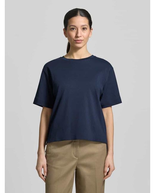 Weekend by Maxmara Blue Regular Fit T-Shirt aus reiner Baumwolle Modell 'MULTID'