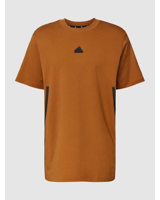 Adidas T-Shirt mit Logo-Print in Brown für Herren