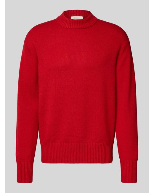 SELECTED Relaxed Fit Gebreide Pullover Van Een Mix Van Wol En Kasjmier, Model 'Calle' in het Red voor heren