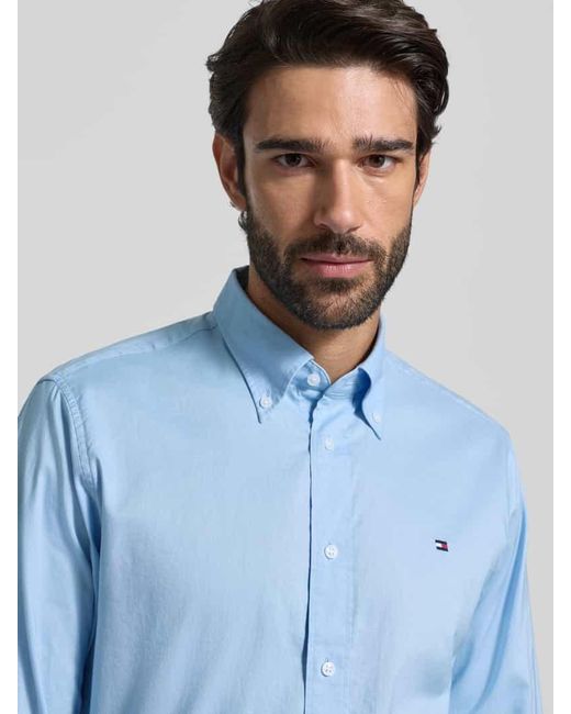 Tommy Hilfiger Regular Fit Businesshemd aus reiner Baumwolle in Blue für Herren