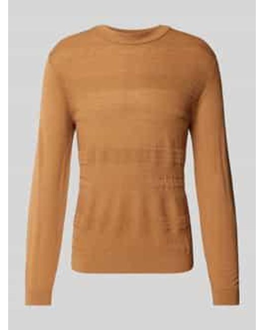 SELECTED Wollen Pullover Met Structuurmotief in het Brown voor heren