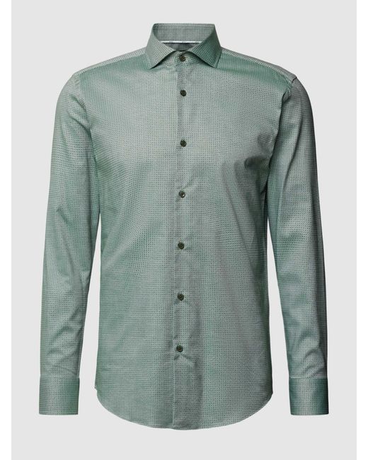Boss Regular Fit Zakelijk Overhemd Met All-over Motief in het Green voor heren