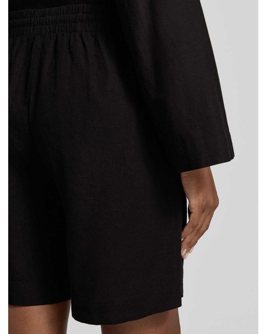 Freequent Linnen Korte Broek Met Elastische Tailleband Model 'Lava' in het Black