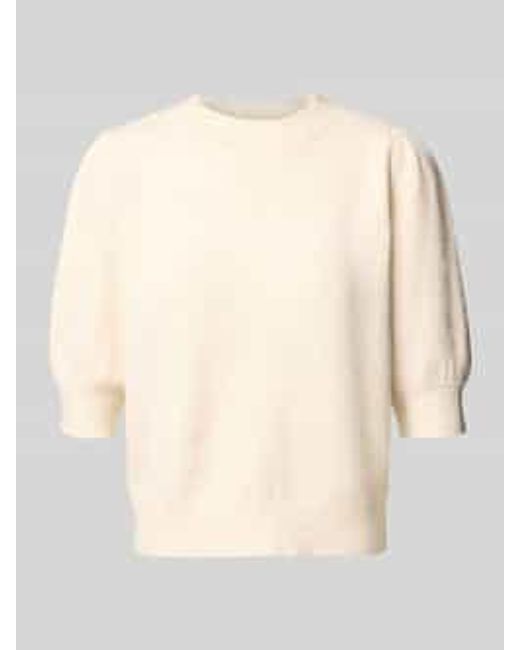Vero Moda Comfort Fit Gebreide Pullover Met Pofmouwen, Model 'Doffy' in het Natural