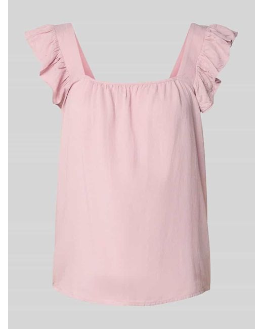 Pieces Pink Relaxed Fit Top aus Viskose-Leinen-Mix Modell 'PIA'
