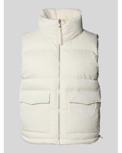 Opus Bodywarmer Met Opstaande Kraag, Model 'Wendara' in het Natural