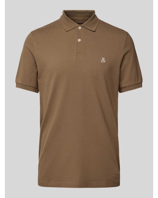 Marc O' Polo Regular Fit Poloshirt Met Labelstitching in het Brown voor heren