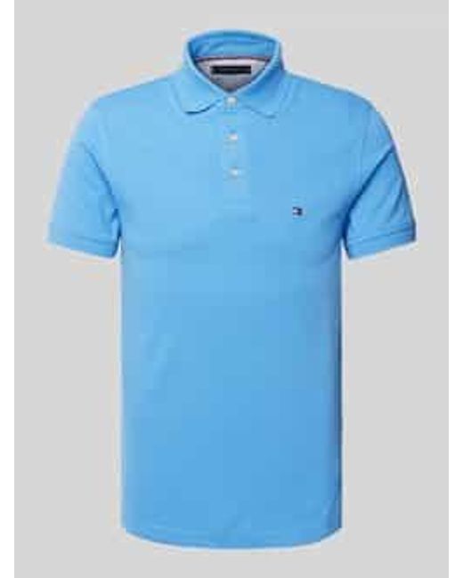 Tommy Hilfiger Slim Fit Poloshirt Met Logostitching, Model '1985' in het Blue voor heren